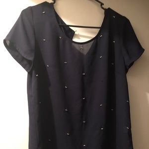 Dark blue short sleeved blouse